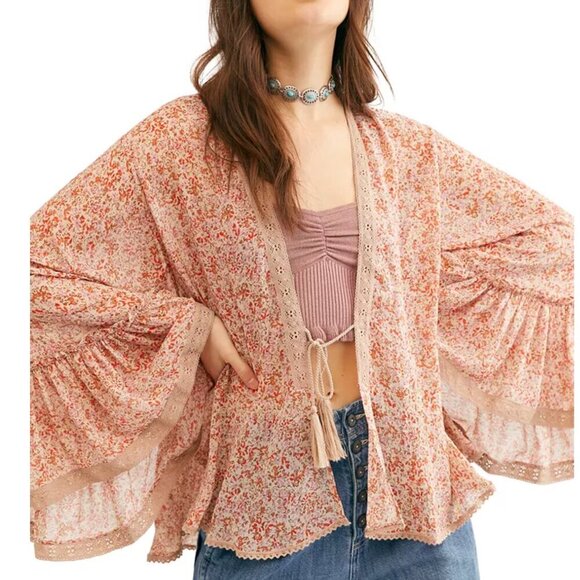 Free People Tops - NWT Free People Lola Printed Kimono Size M
